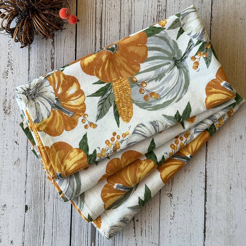 Pumpkin Watercolor Napkin, Set of 4