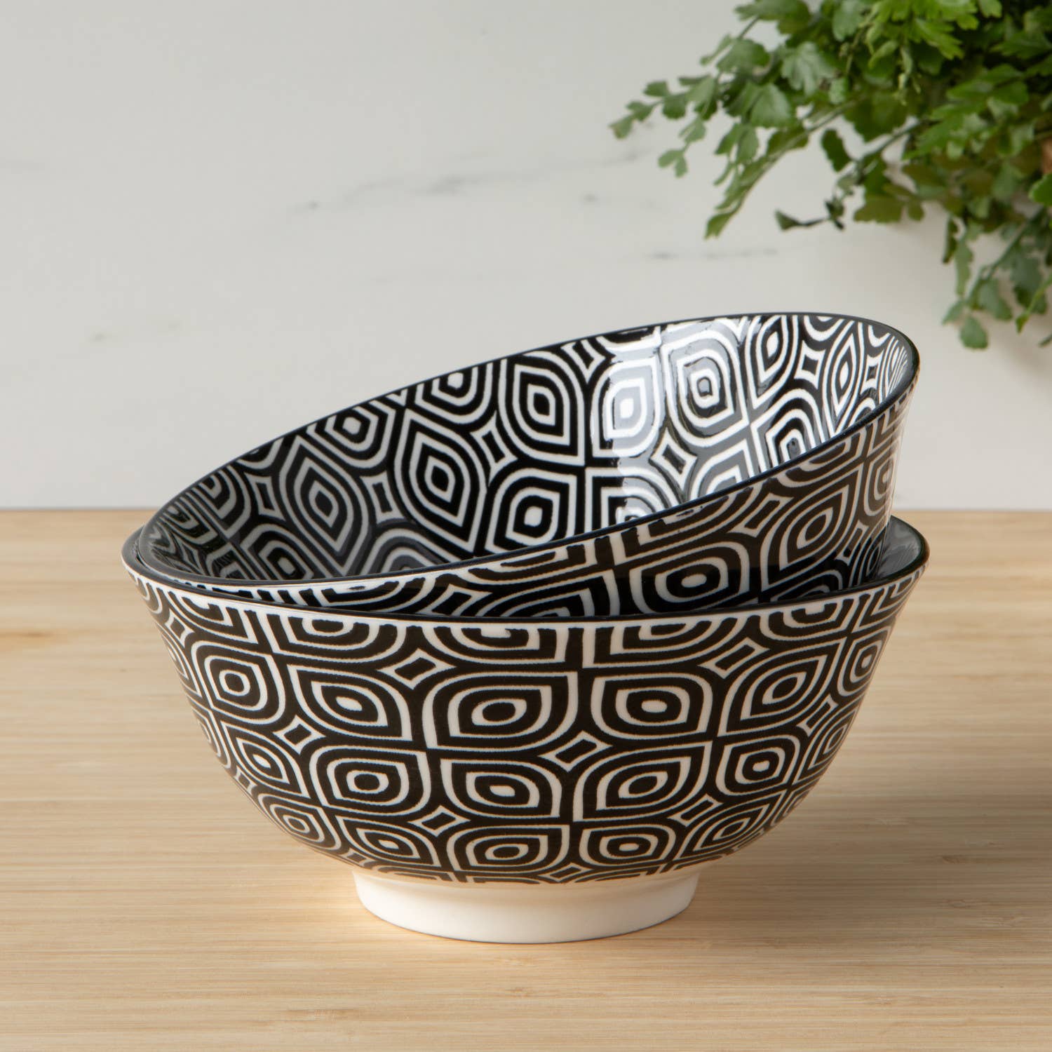 Black Geo Bowl 6 inch