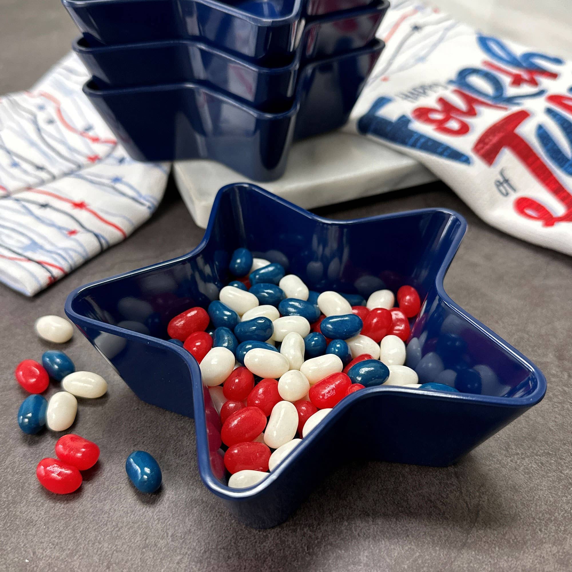 Patriotic Star Melamine 5 1/2" Bowl, Blue