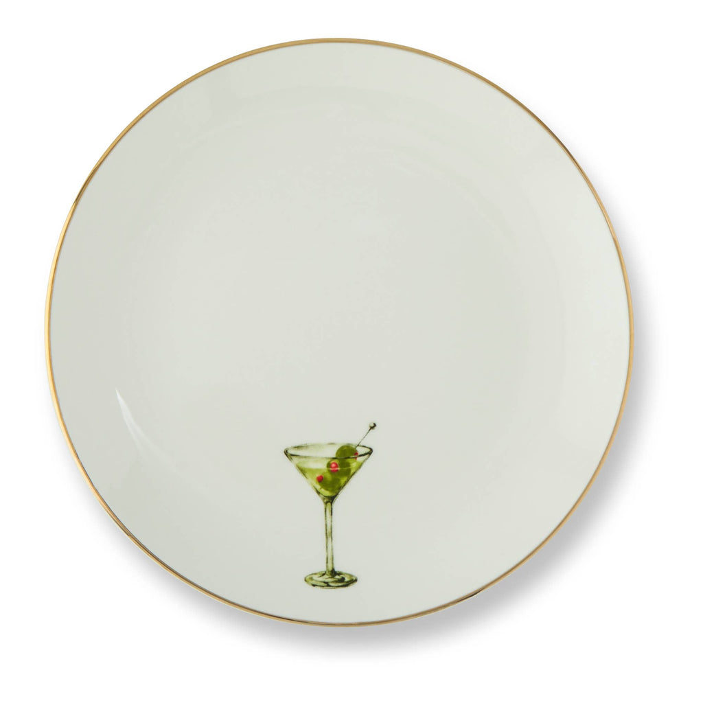 6" Gold Rim Plates - Classic Cocktails (assorted)