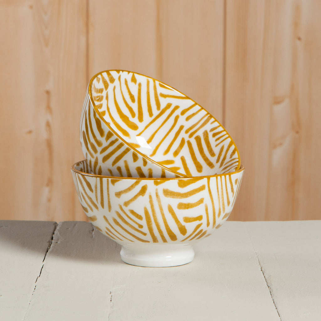 4" Yellow Lines Bowl