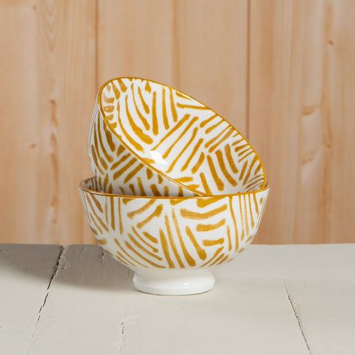 4" Yellow Lines Bowl