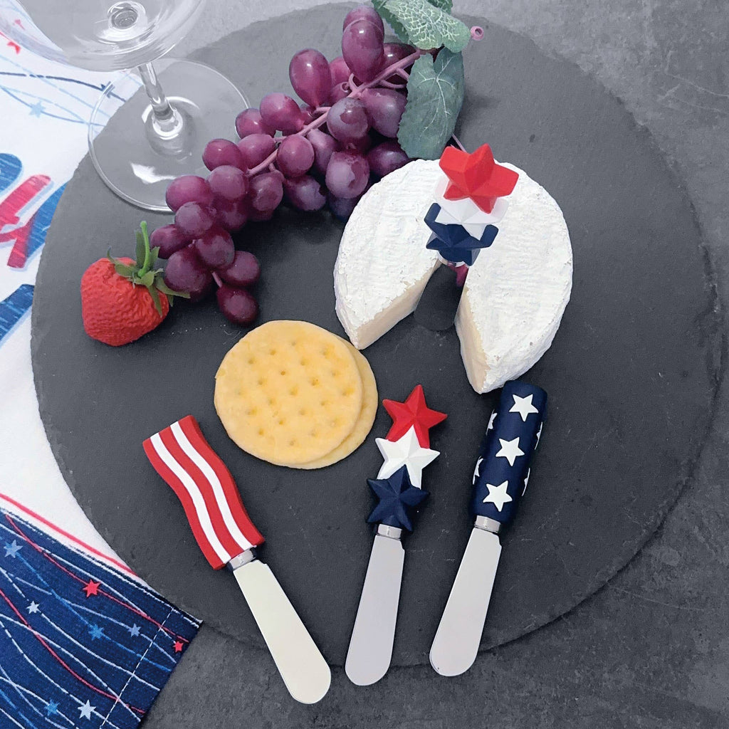 4-Piece American Flag Polyresin Cheese Spreader
