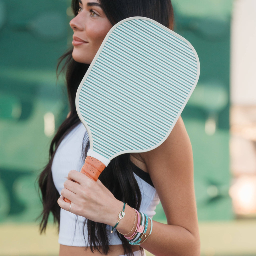 "Rally" Pickleball with Pink and Green Hair Tie Bracelets- K'lani hair tie bracelets