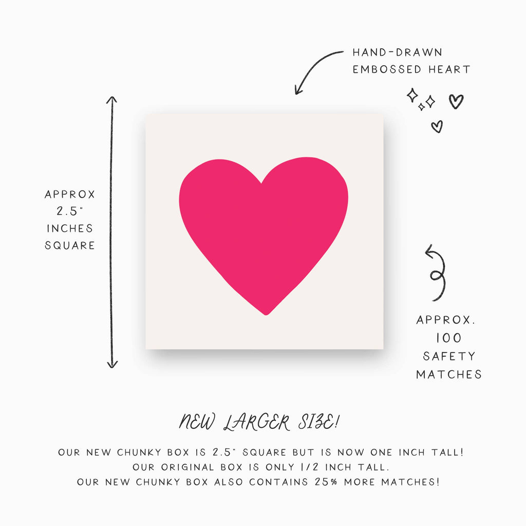 Pink Embossed Heart Decorative Matchbox