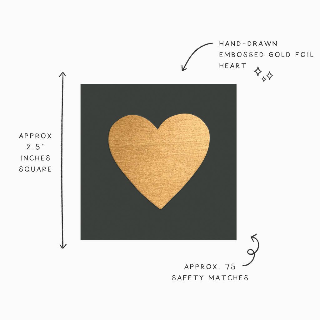 Embossed Gold Heart Design Decorative Matchbox