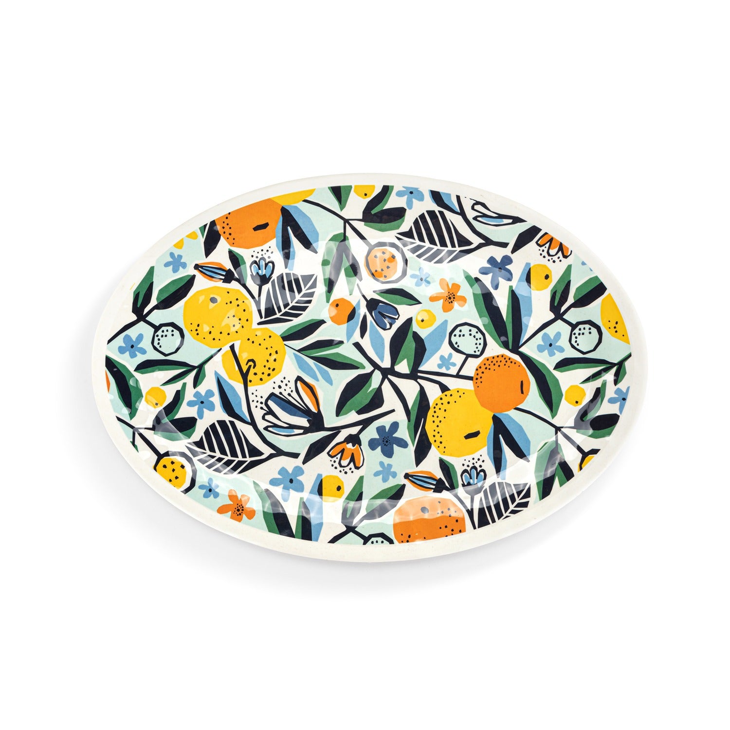 Citrus Blooms Bamboo Large Melamine Oval Platter - 20x14in