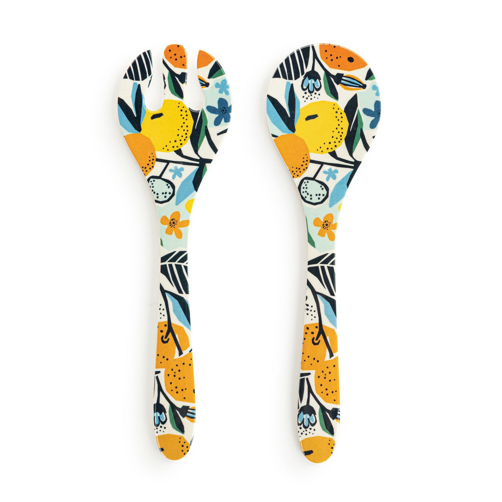 Citrus Blooms Bamboo Melamine Utensil Set - 3x11in
