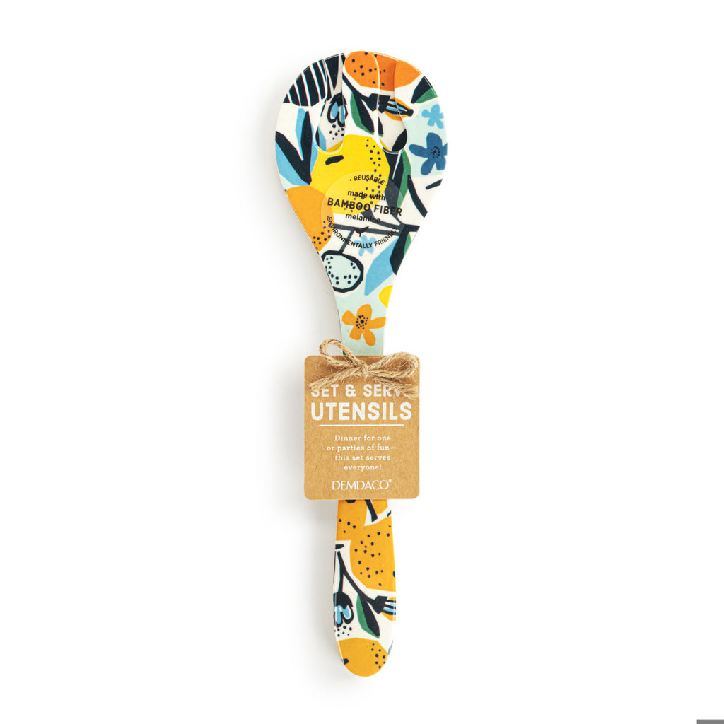 Citrus Blooms Bamboo Melamine Utensil Set - 3x11in