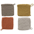 Cotton Crocheted Pot Holder, 4 Colors