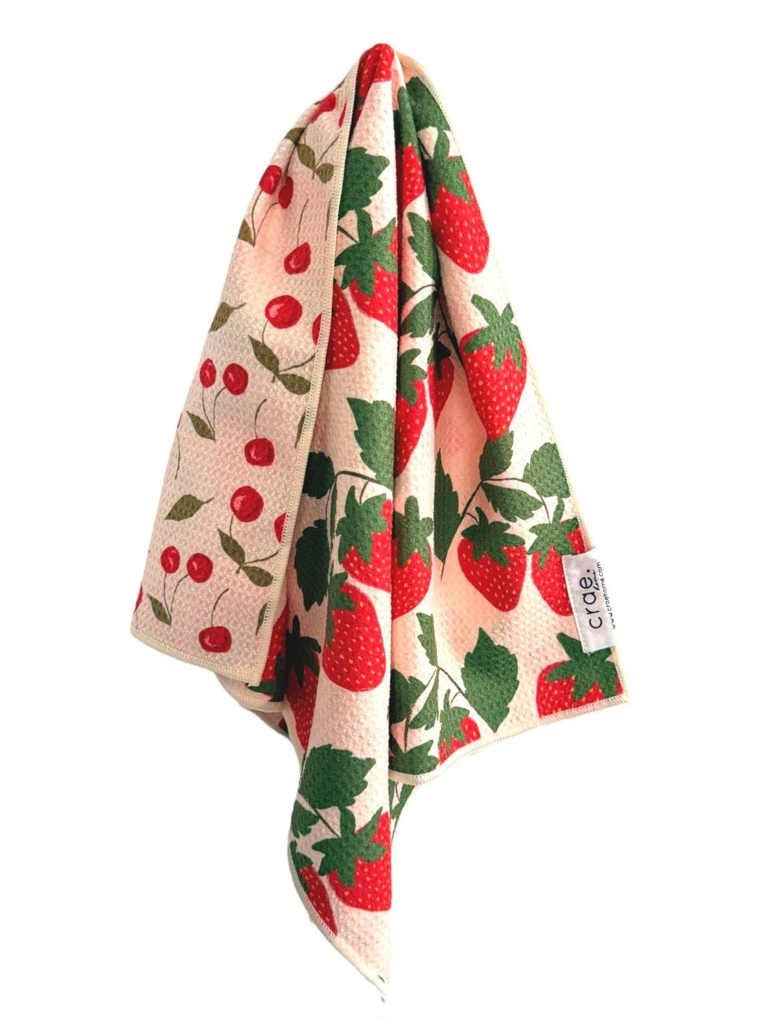 Berries & Cherries: Reversible Hand Towel -Crae.Home -