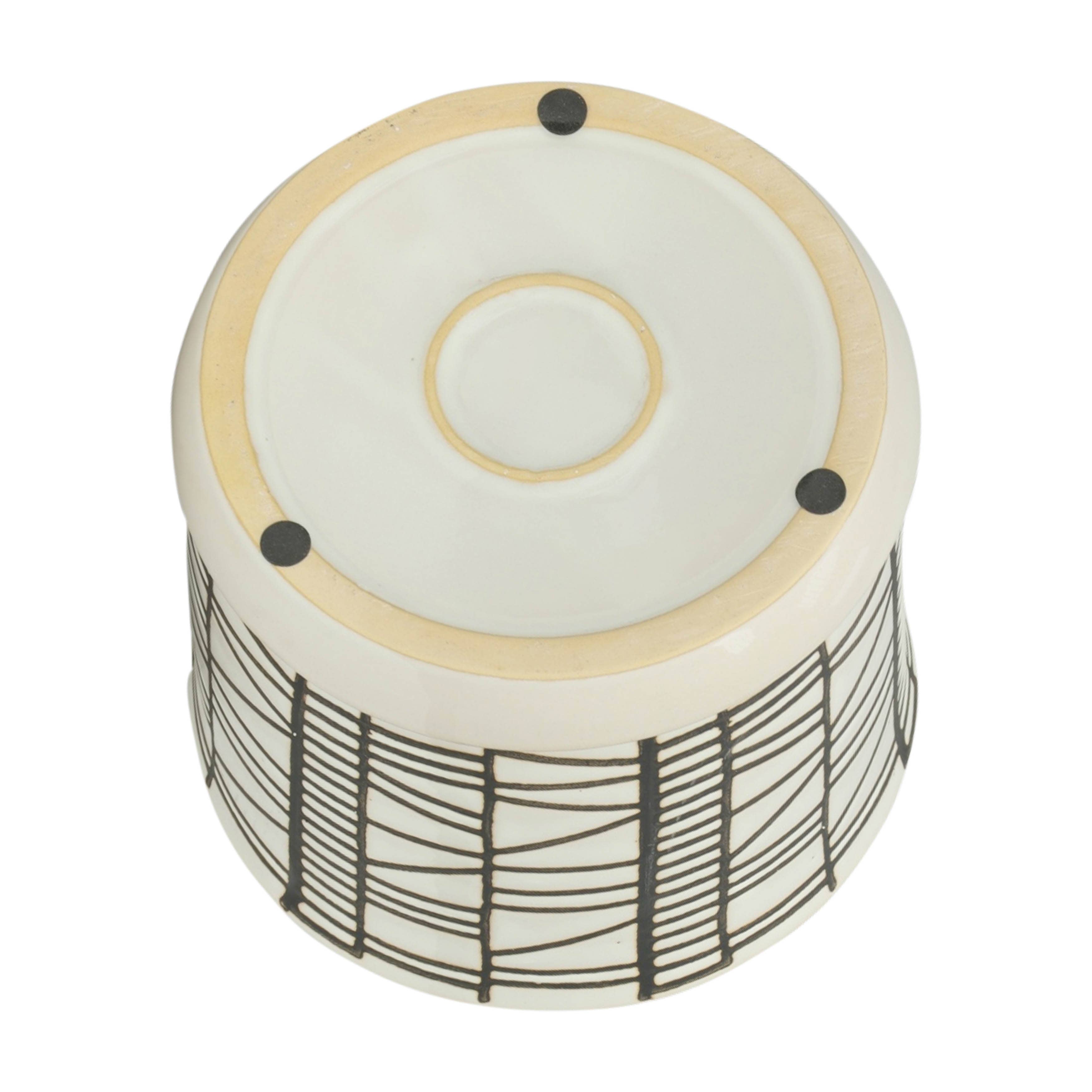Sagebrook Home - Planters Set of 2 - Beige Ceramic Geometric Saucer, 6/8 in.