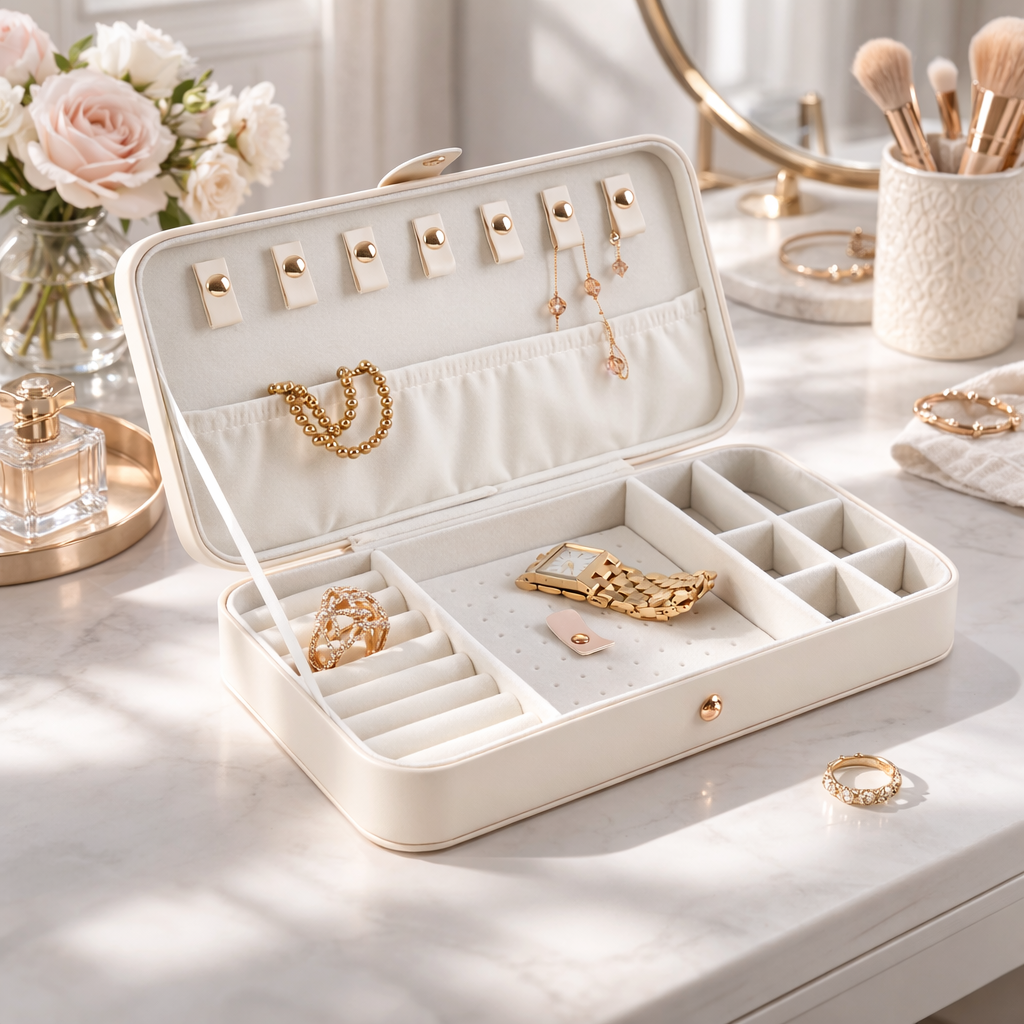 Isla Multi-Compartment Travel Jewelry Case