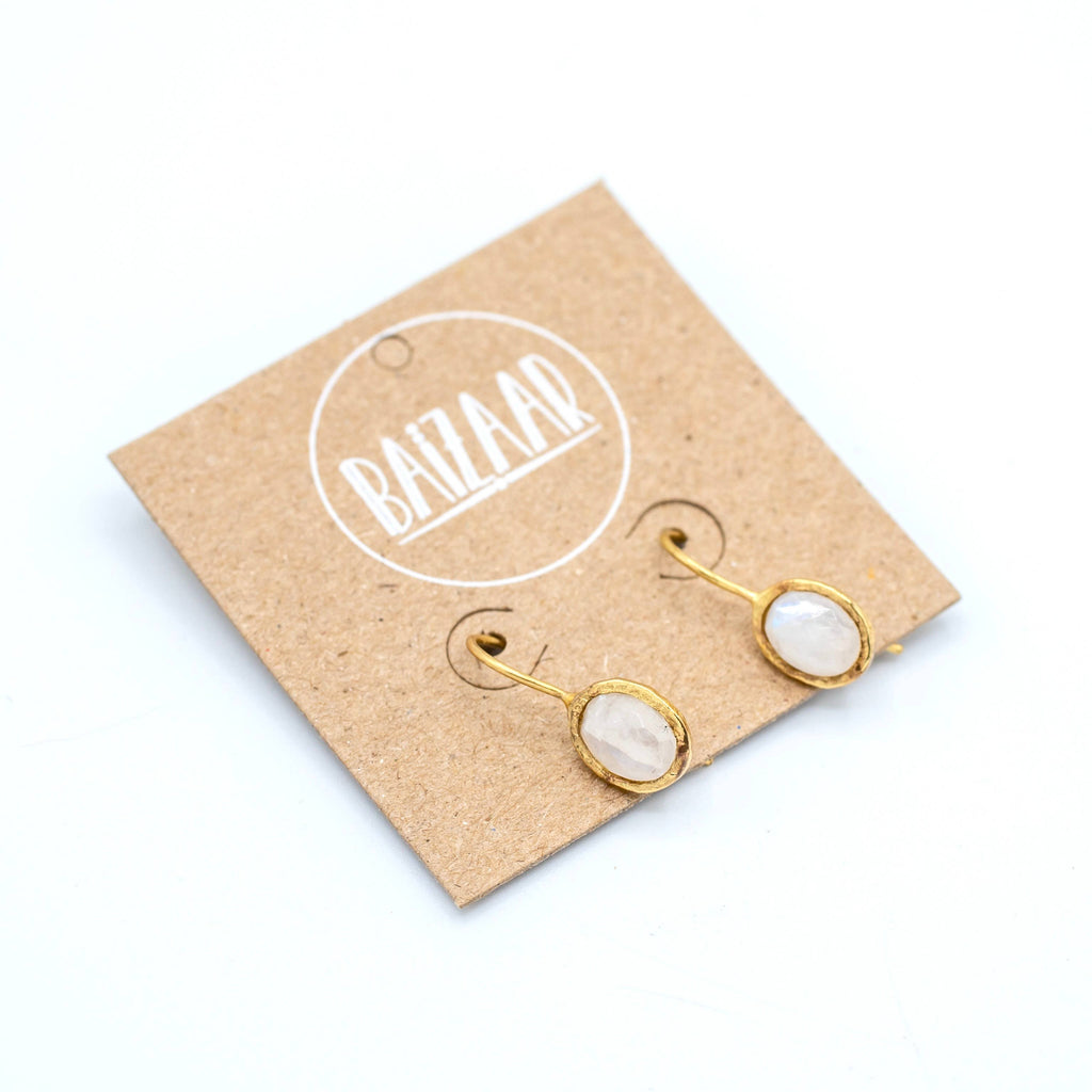 Moonstone Drop Earring (short)