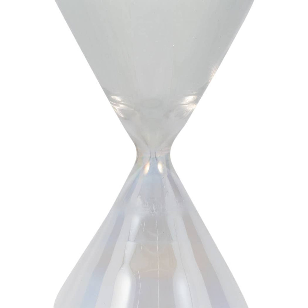 Glass Large Iridescent Teardrop Hourglass - Clear, 20 in.
