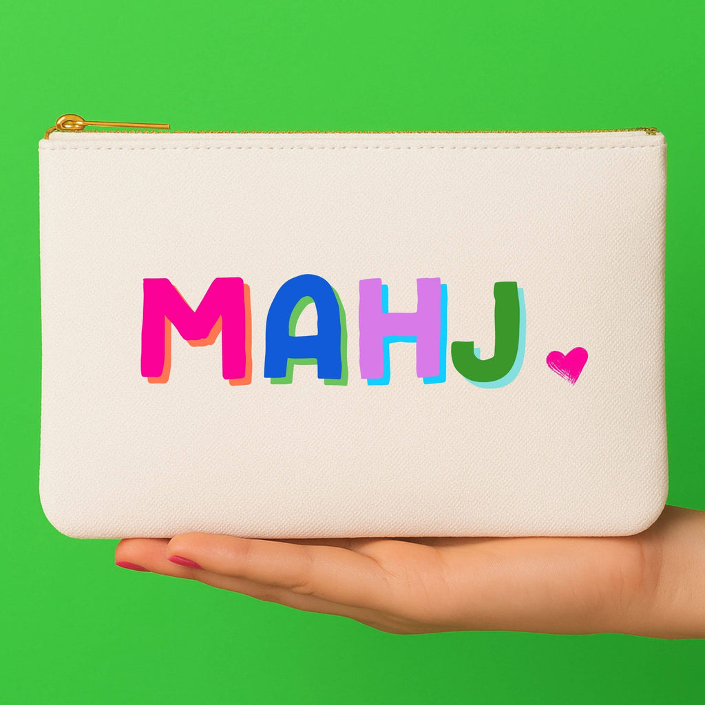 Mahjong Canvas Bag w/ tile zipper
