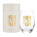 Mom of the Year - Stemless Wine Glass -