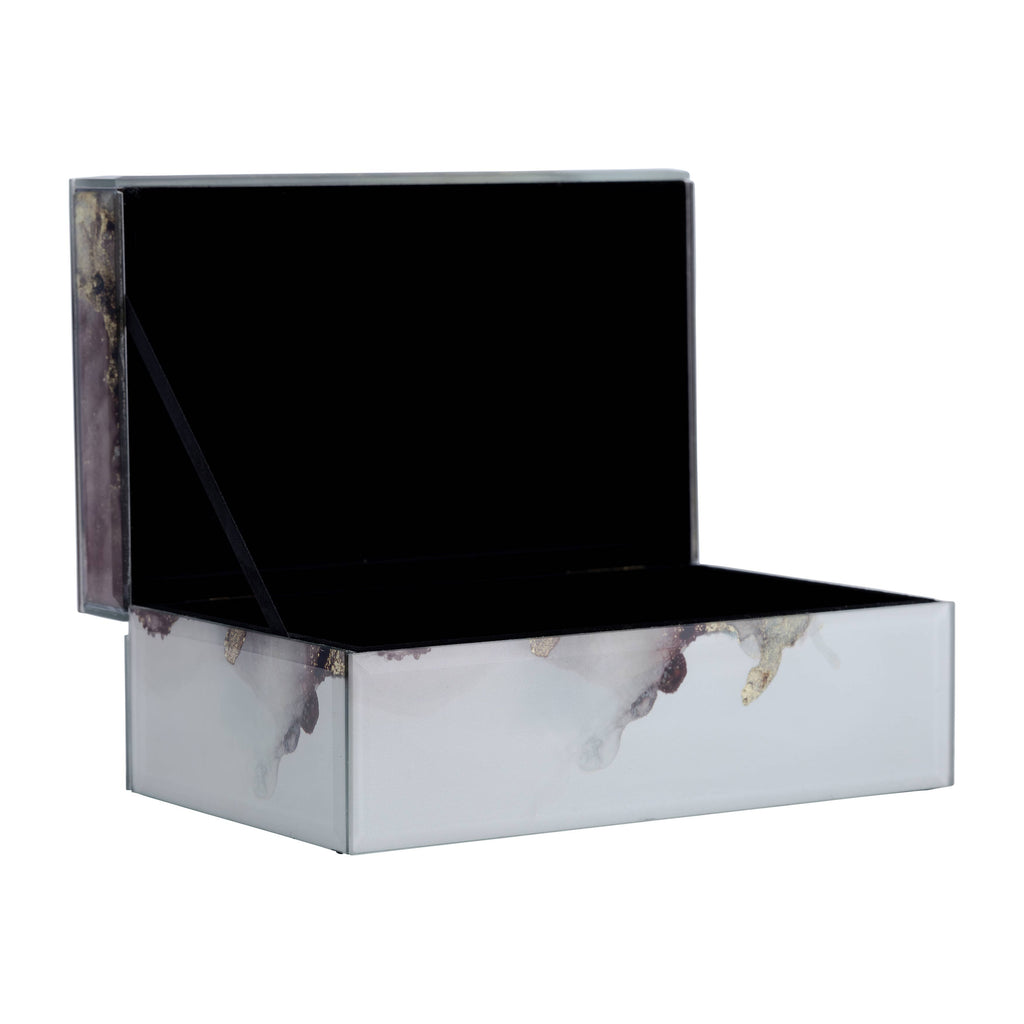 Decorative Box - White/Beige/Gold Wood