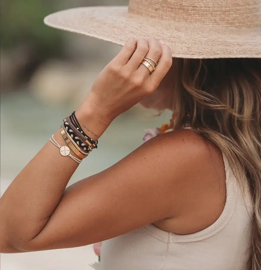 "Focus" Gold Arrow Charm Hair Tie Bracelets- K'lani hair tie bracelets