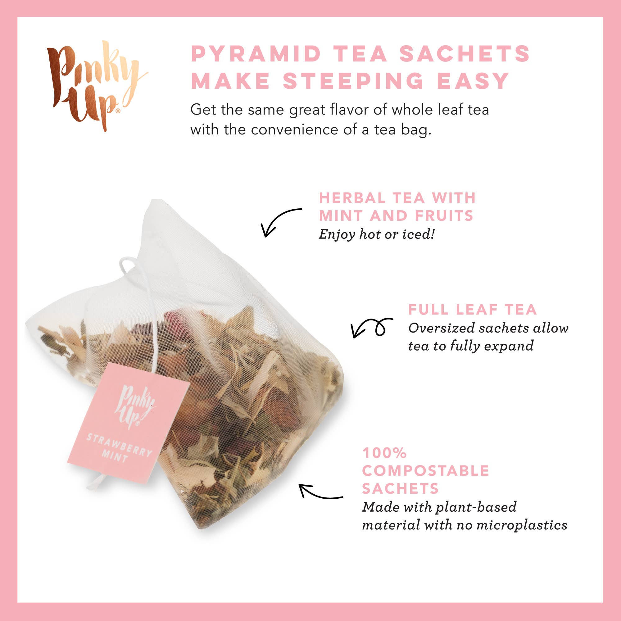 Strawberry Mint Herbal Tea  15 Sachets
