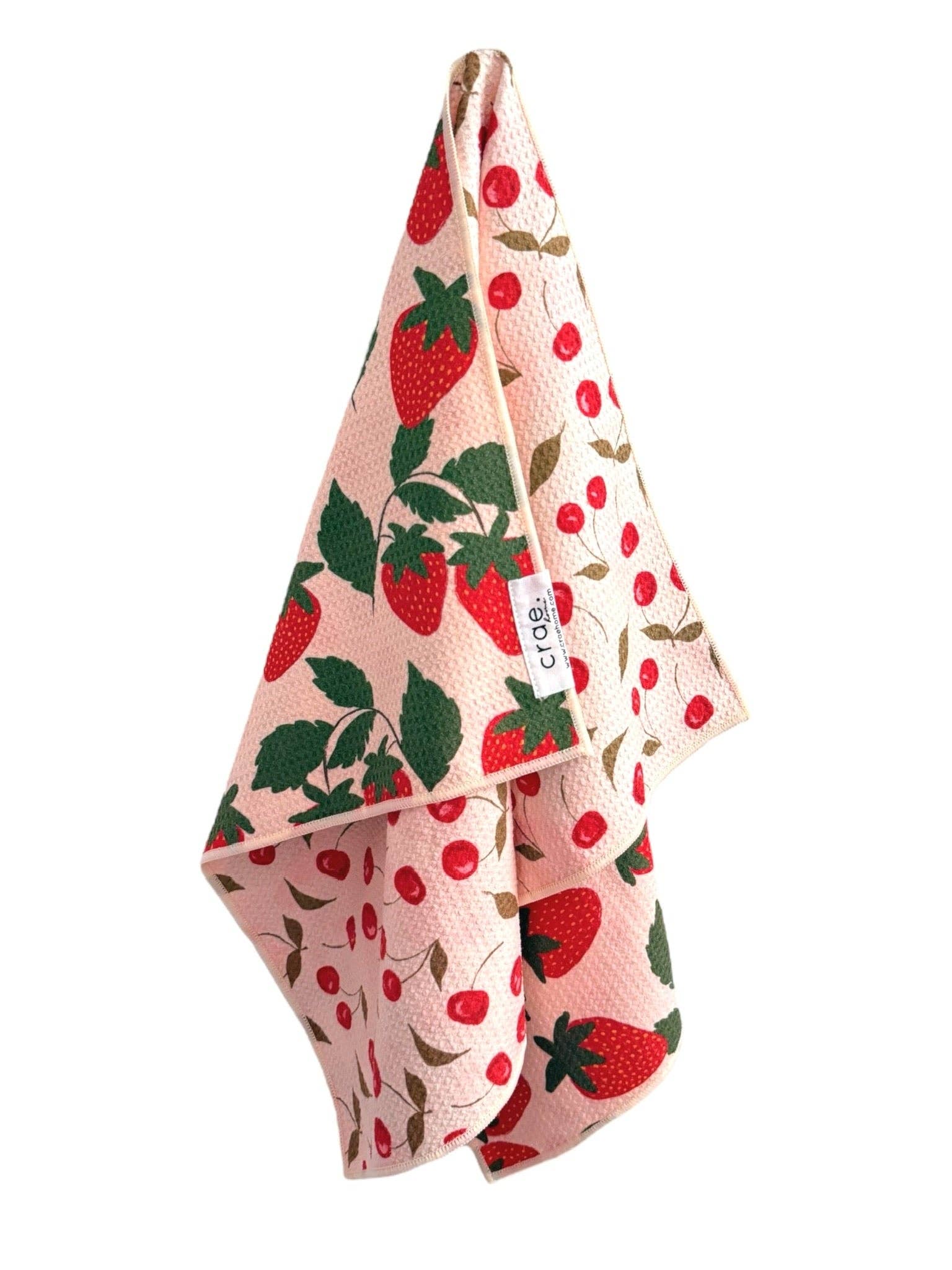 Berries & Cherries: Reversible Hand Towel -Crae.Home -
