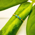 Brass Triple Turquoise Ring