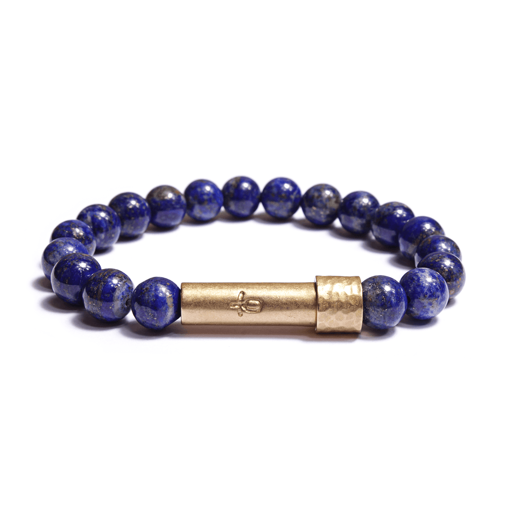 Polished Lapis Lazuli Intention Bracelet - Wishbeads