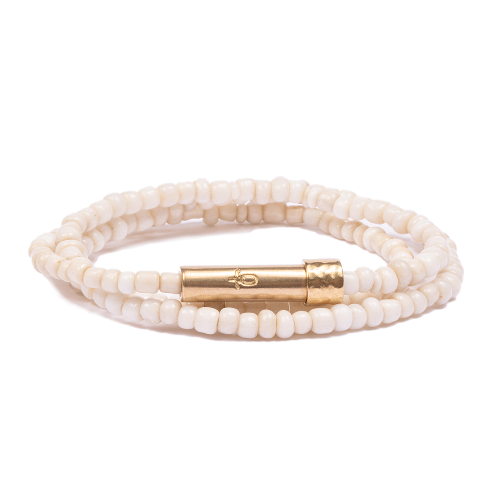 White Seed Wrap Bracelet- Wishbeads