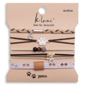 "Paws" Natural Hues with Silver and Paw Accents Hair Tie Bracelet-K'lani hair tie bracelets