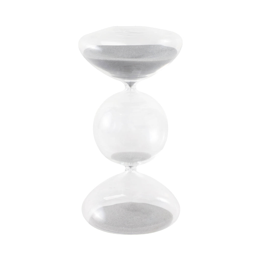 3 Bubble Sandtimer - White/Clear Glass Bubble 30-Minute, 8 in.