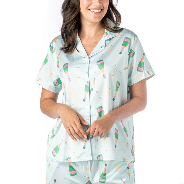 Boots & Bubbles Satin Pajama Pant Set
