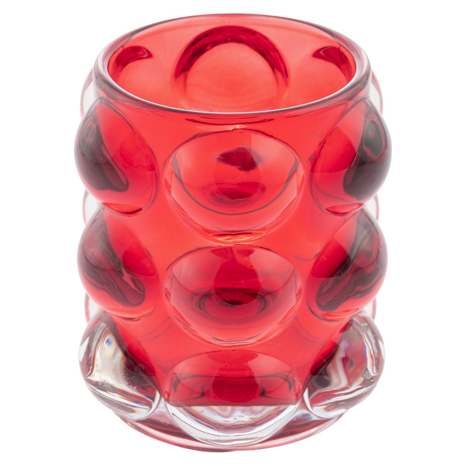 LUCIA HOBNAIL VOTIVE  RED (F25)