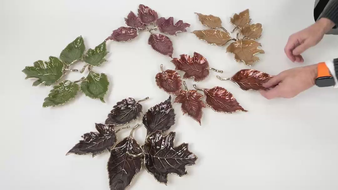 Autumn Enameled Leaf Tray