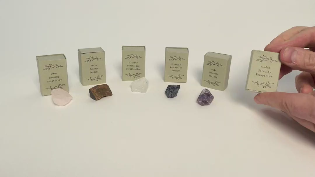 Crystal Matchbox with Assorted Stones
